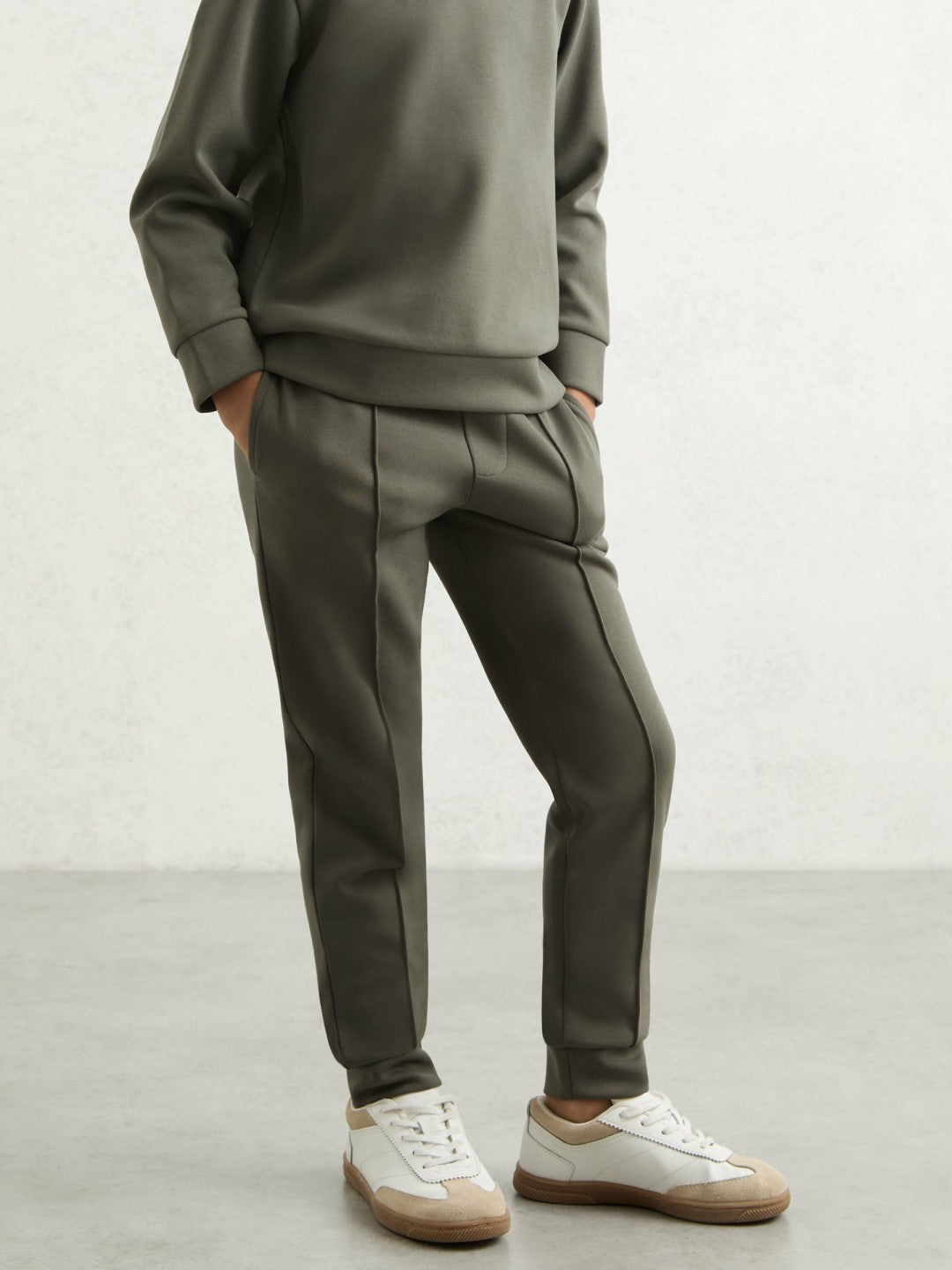 Reiss Deal - 9-13 yrs Interlock Drawstring Joggers in Dark Sage