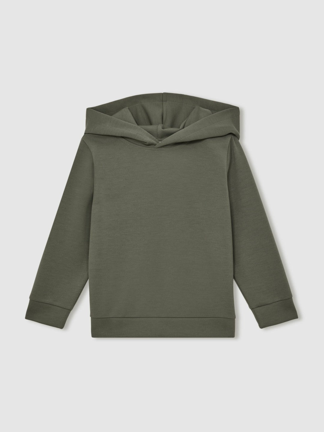 Reiss 3-9 yrs Interlock Jersey Hoodie in Dark Sage