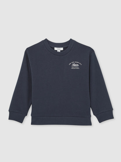 Reiss 3-9 yrs Cotton Blend Motor Cars Sweatshirt in Washed Blue