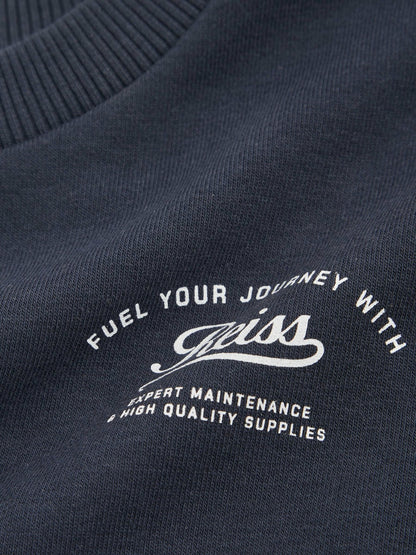 Reiss 3-9 yrs Cotton Blend Motor Cars Sweatshirt in Washed Blue