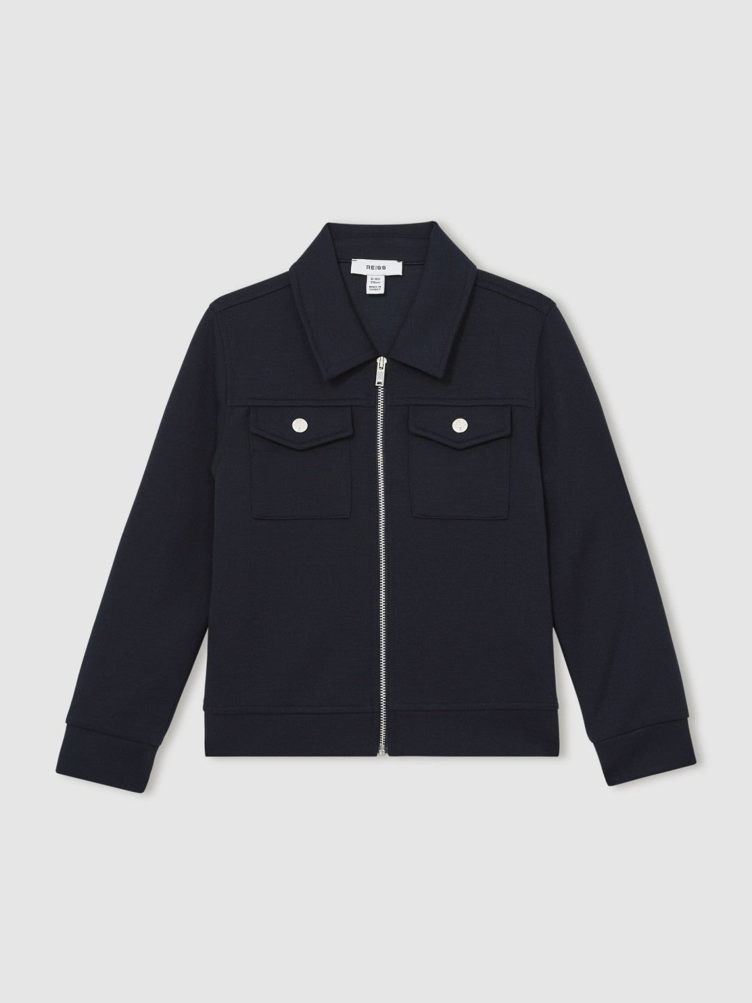 Reiss Affordable - 3-9 yrs Interlock Zip Through Overshirt in Navy Blue