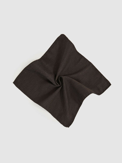 Reiss Popular Choice - Silk Blend Herringbone Pocket Square in Chocolate Brown