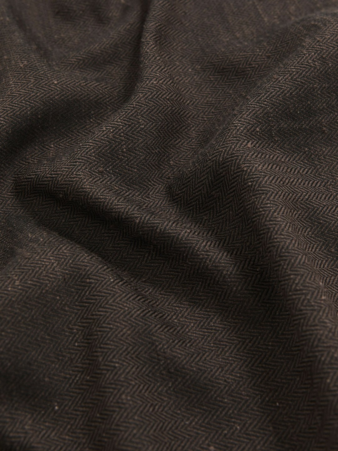 Reiss Popular Choice - Silk Blend Herringbone Pocket Square in Chocolate Brown