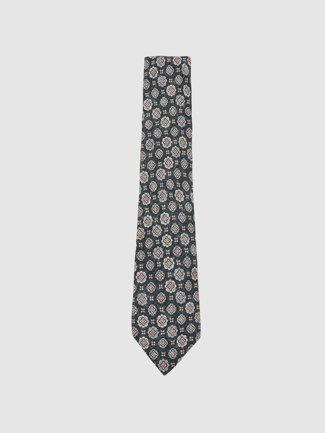 Reiss Featured - Silk Medallion Print Tie in Indigo Melange