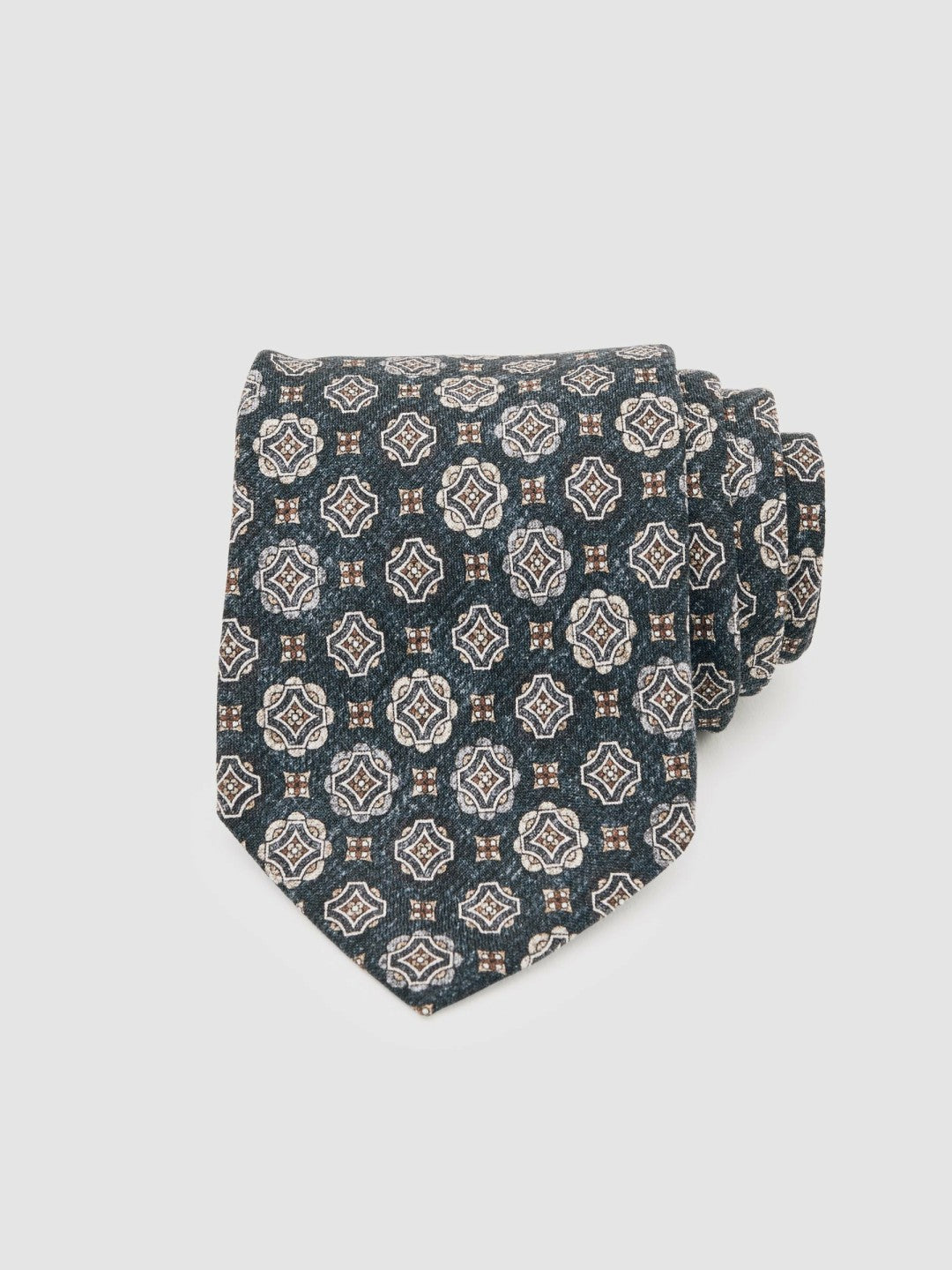 Reiss Featured - Silk Medallion Print Tie in Indigo Melange