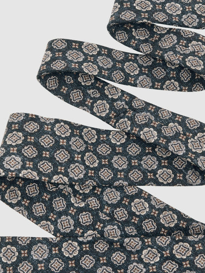 Reiss Featured - Silk Medallion Print Tie in Indigo Melange