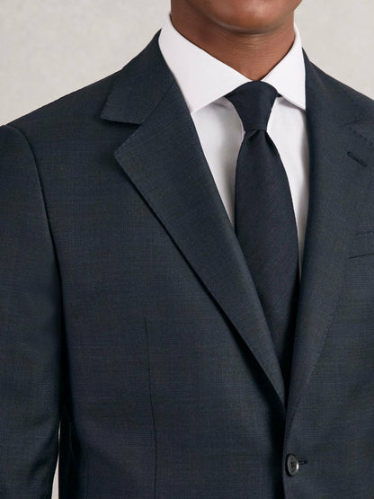 Reiss Affordable - Silk Blend Textured Tie in Navy