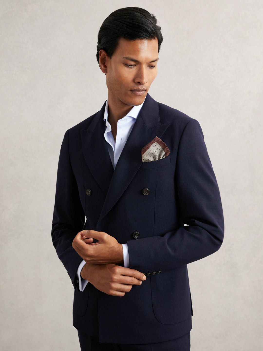 Reiss Featured - Pocket Squares in Grey Melange