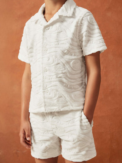 Reiss 3-9 yrs SmileyWorld Wave Texture Shirt in White