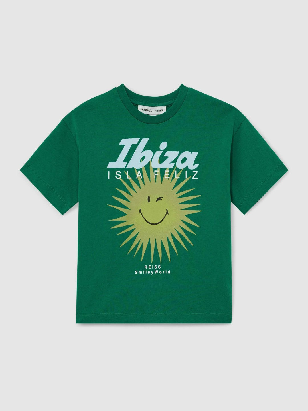 Reiss Featured - 13-14 yrs SmileyWorld Sun Motif T-Shirt in Bright Green