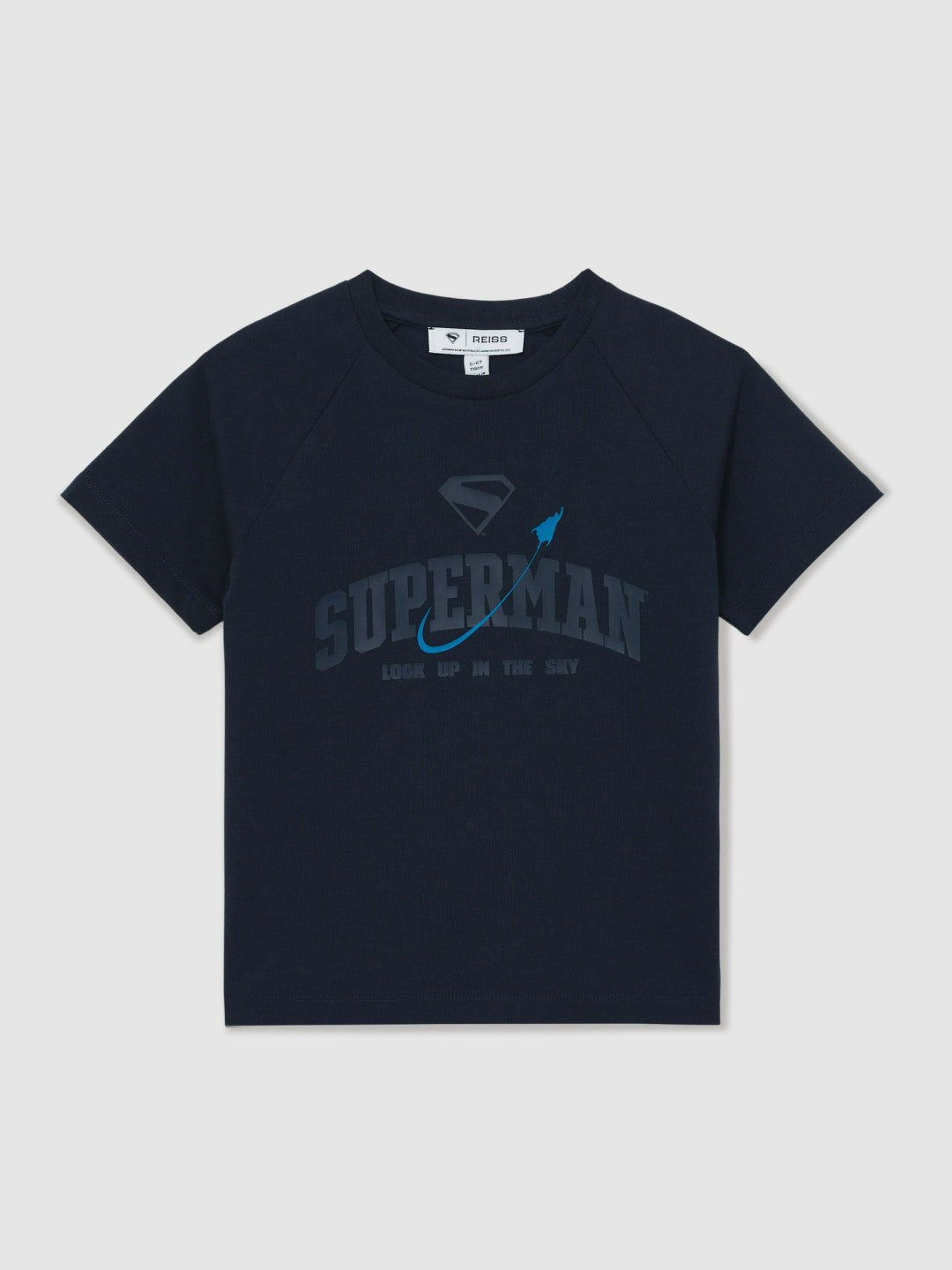 Reiss Deal - 13-14 yrs Superman Raglan Logo T-Shirt in Navy Blue