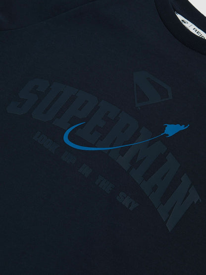 Reiss Deal - 13-14 yrs Superman Raglan Logo T-Shirt in Navy Blue