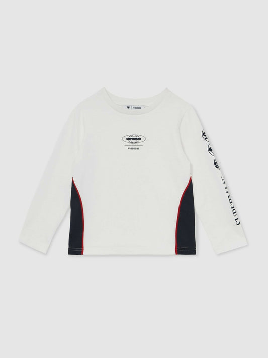Reiss Affordable - 13-14 yrs Superman Cotton Logo T-Shirt in White