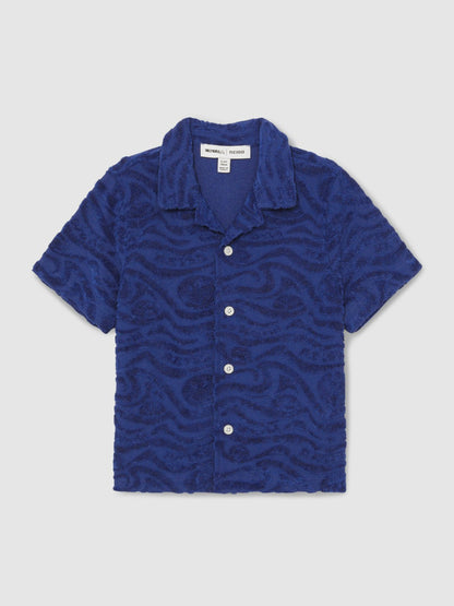 Reiss 3-9 yrs SmileyWorld Wave Texture Shirt in Bright Blue