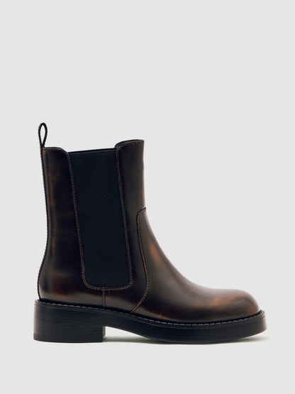 Reiss Best Seller - Leather Chelsea Boots in Brown