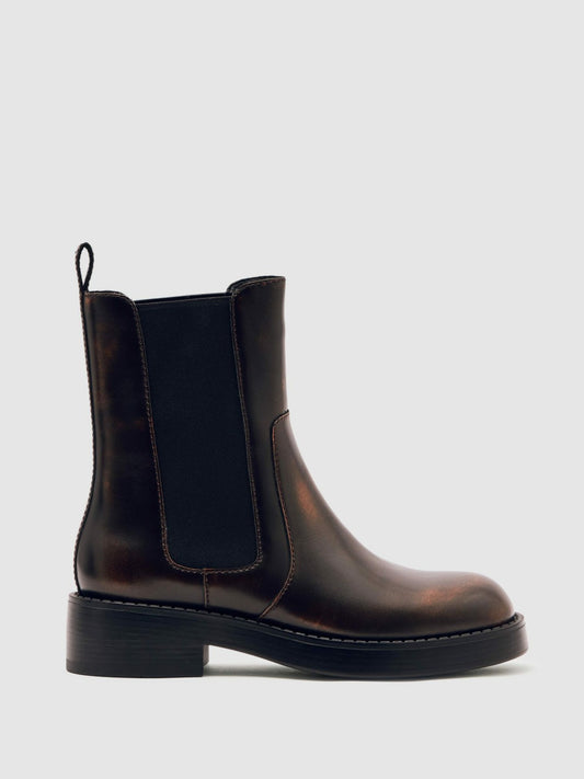 Reiss Best Seller - Leather Chelsea Boots in Brown