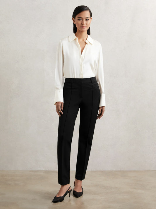 Reiss Savings - Pintuck Tapered Trousers in Black