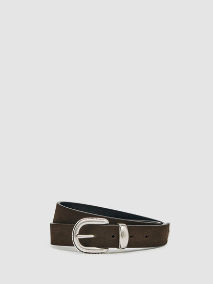 Reiss Savings - Suede Western-Style Belt in Dark Brown