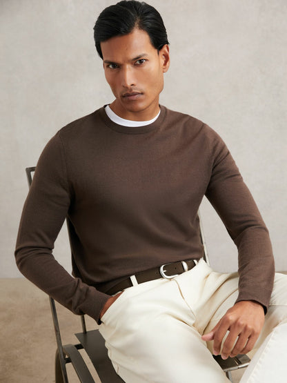 Reiss Savings - Suede Western-Style Belt in Dark Brown