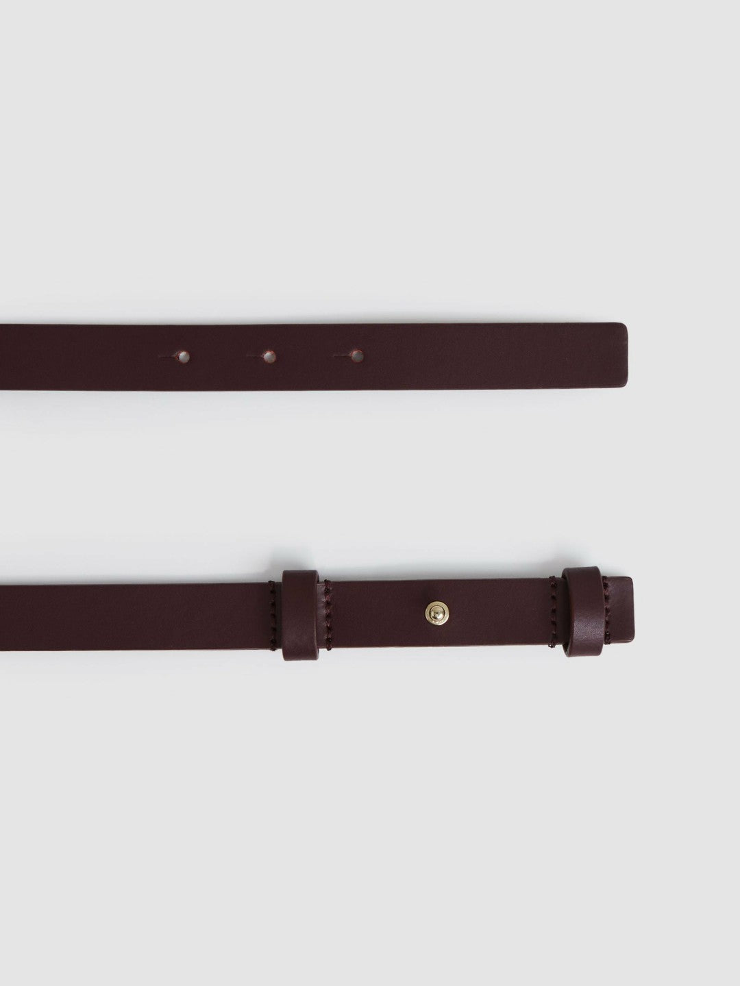Reiss Popular Choice - Leather Square Hinge Belt in Burgundy