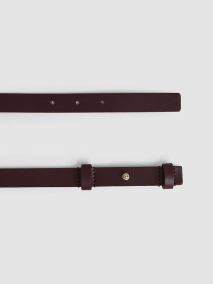 Reiss Popular Choice - Leather Square Hinge Belt in Burgundy
