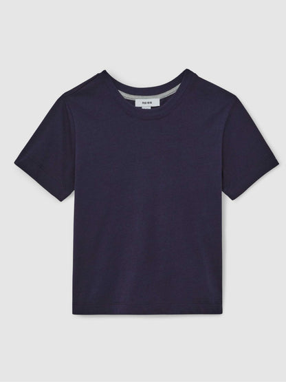 Reiss Best Seller - 3-9 yrs Cotton Crew Neck T-Shirt in Navy