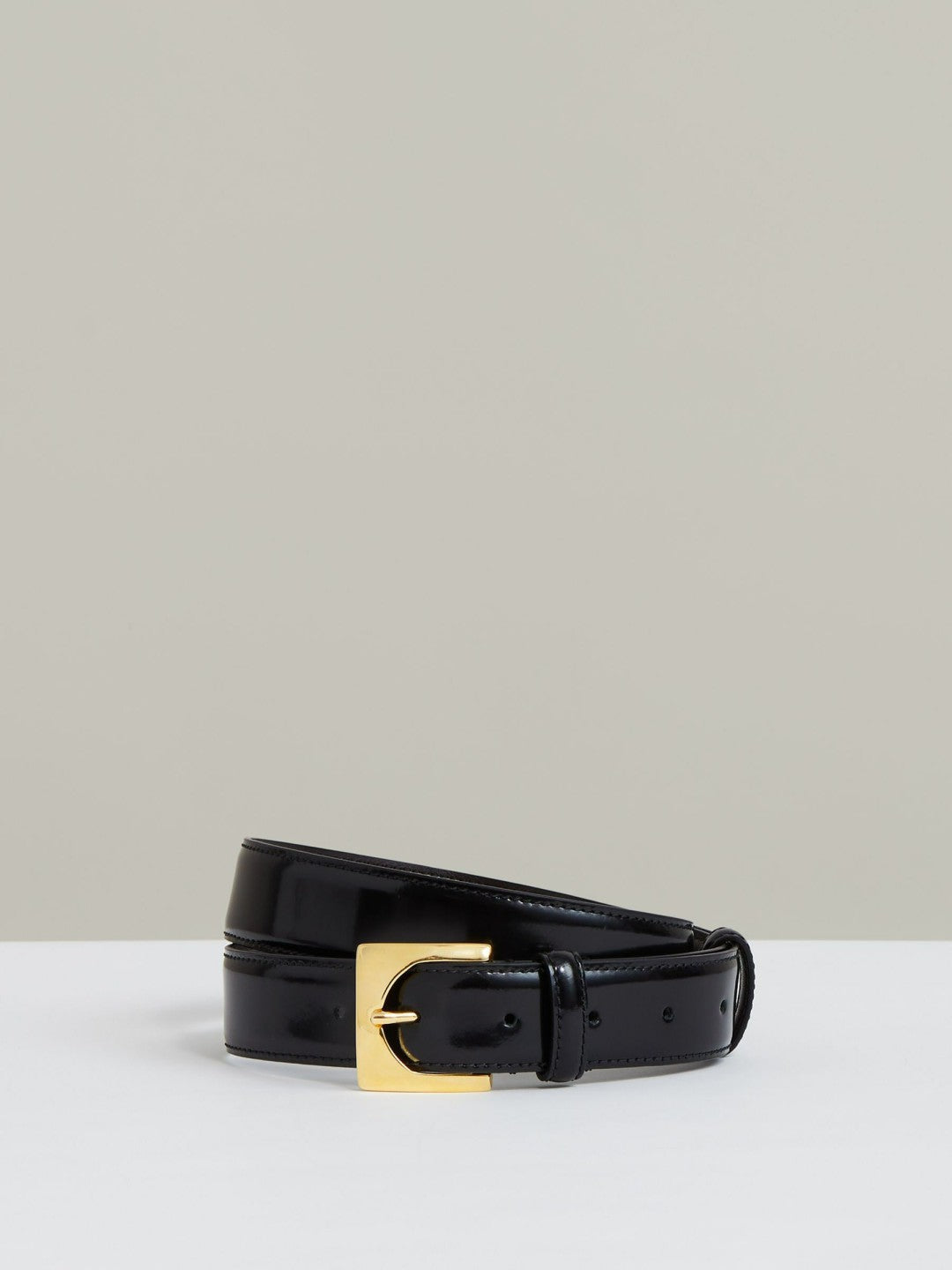 Reiss Affordable - Suede Square Buckle Belt in Black