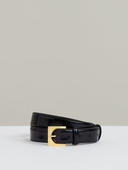 Reiss Affordable - Suede Square Buckle Belt in Black