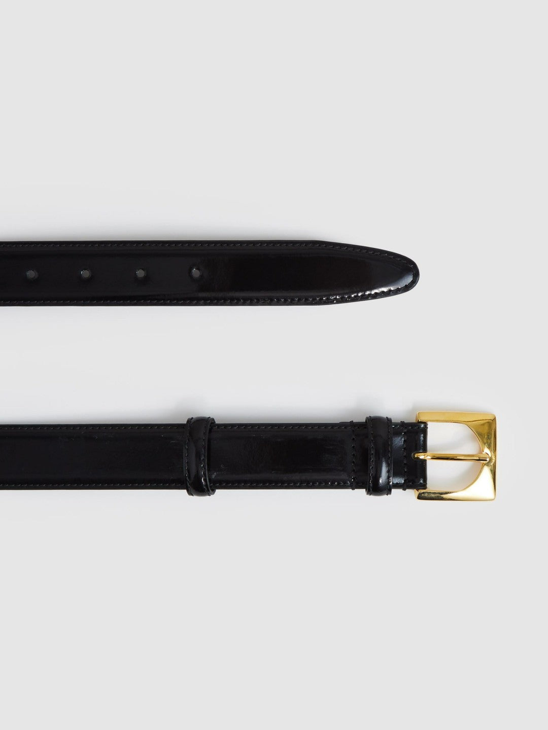 Reiss Affordable - Suede Square Buckle Belt in Black