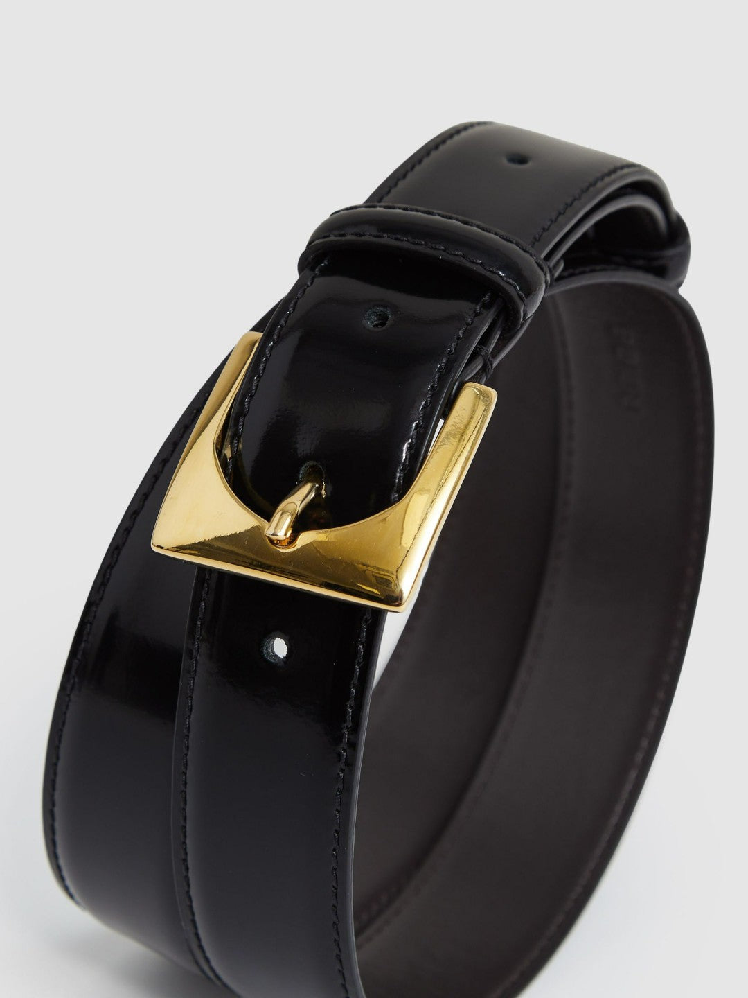 Reiss Affordable - Suede Square Buckle Belt in Black