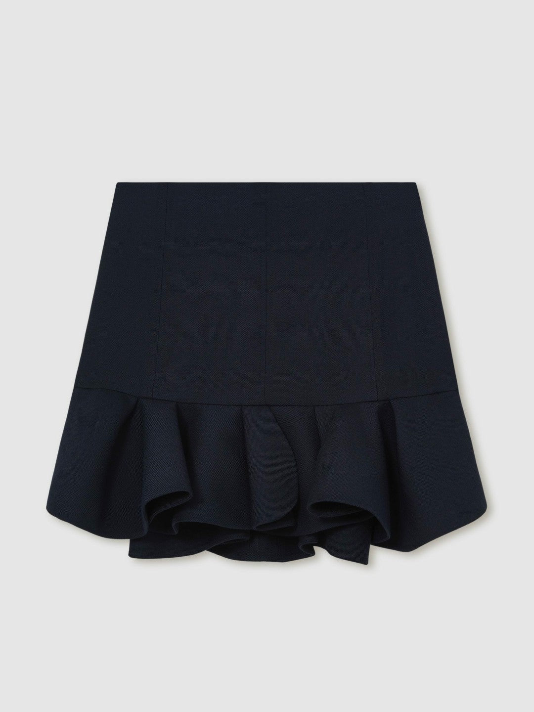 Reiss Best Seller - Ruffle-Hem Mini Skirt in Navy