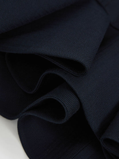 Reiss Best Seller - Ruffle-Hem Mini Skirt in Navy