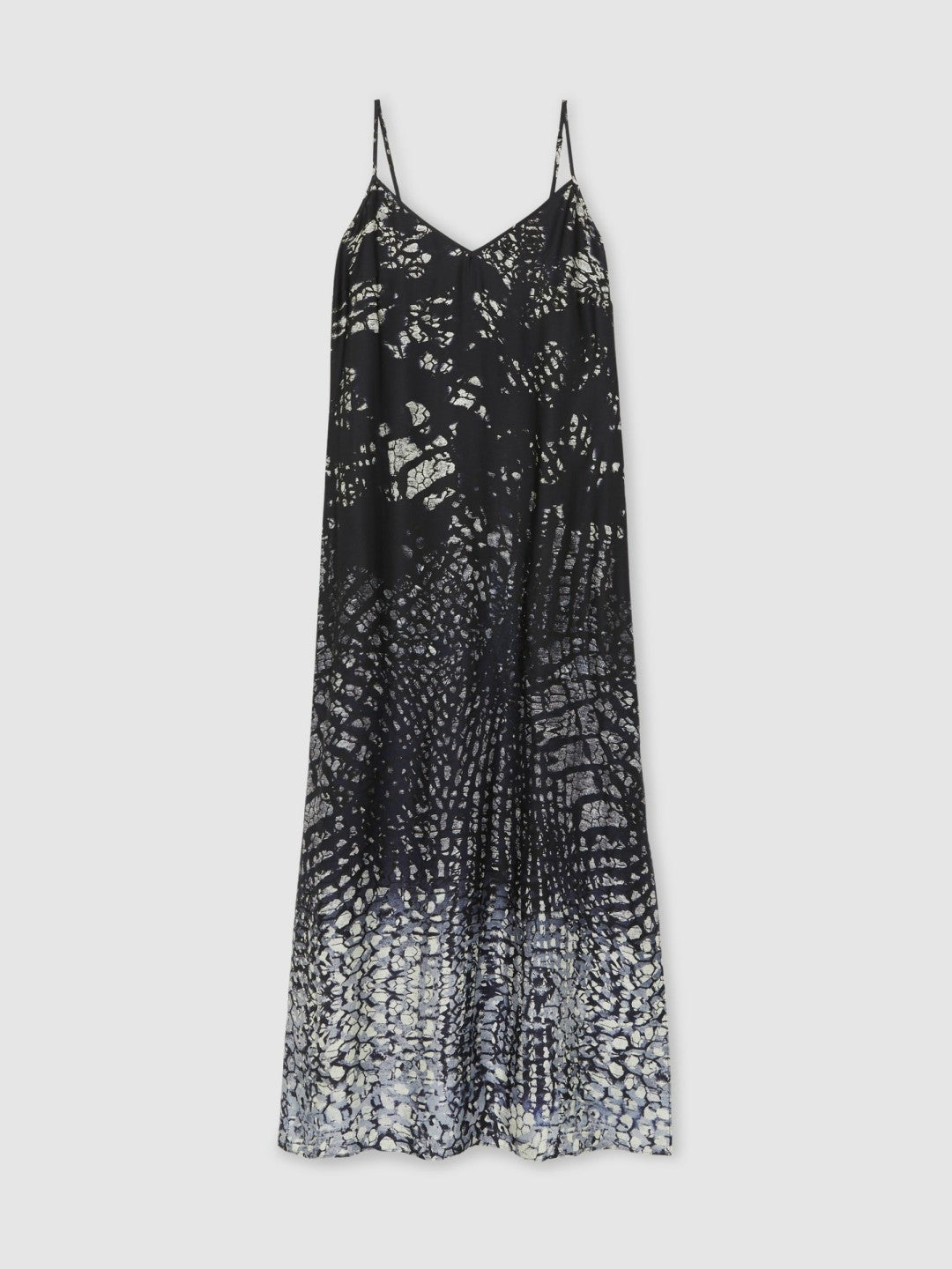 Reiss Printed Maxi Slip Dress in Navy