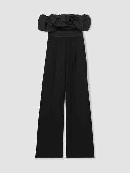 Reiss Offer - Sculptural Strapless Wide-Leg Jumpsuit in Black