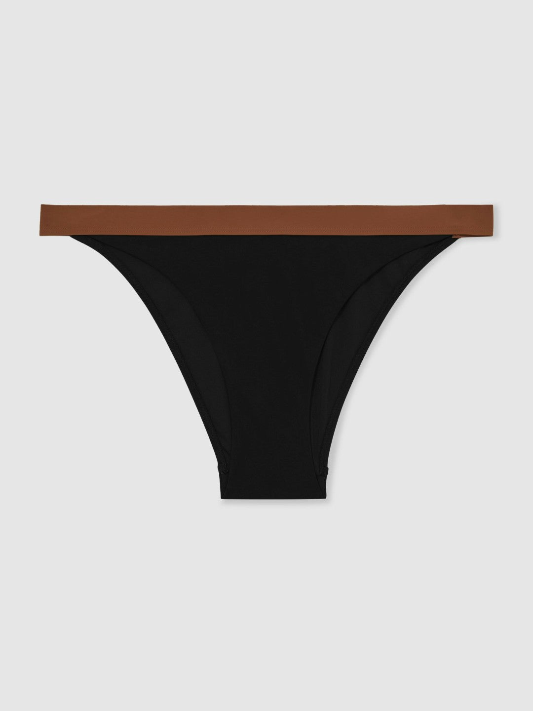 Reiss Value - Contrast-Trim Bikini Bottoms in Black/Tan