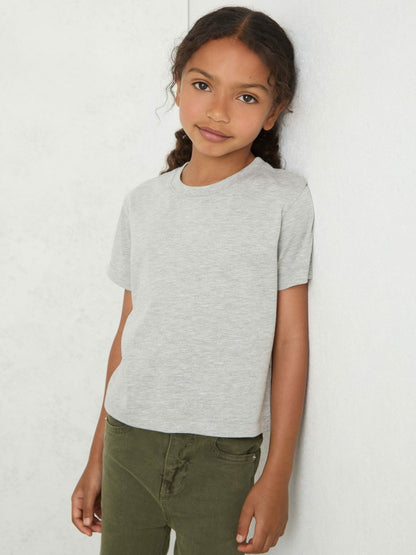 Reiss 3-9 yrs Cotton-Blend Crew-Neck T-Shirt in Grey Marl