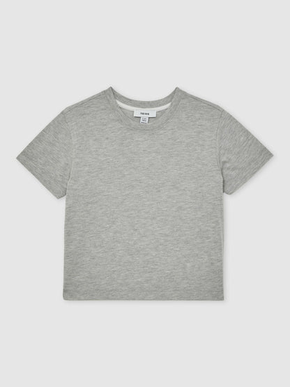 Reiss 3-9 yrs Cotton-Blend Crew-Neck T-Shirt in Grey Marl