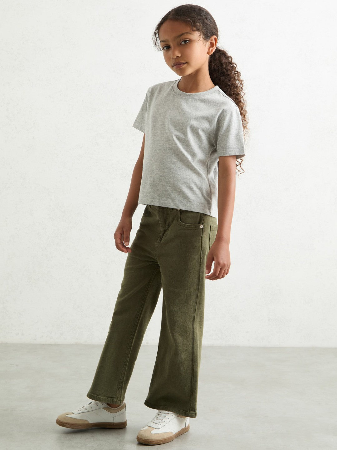 Reiss 3-9 yrs Cotton-Blend Crew-Neck T-Shirt in Grey Marl