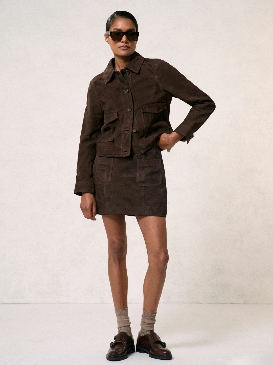 Reiss Deal - Leather Double-Strap Monk Shoes in Tan