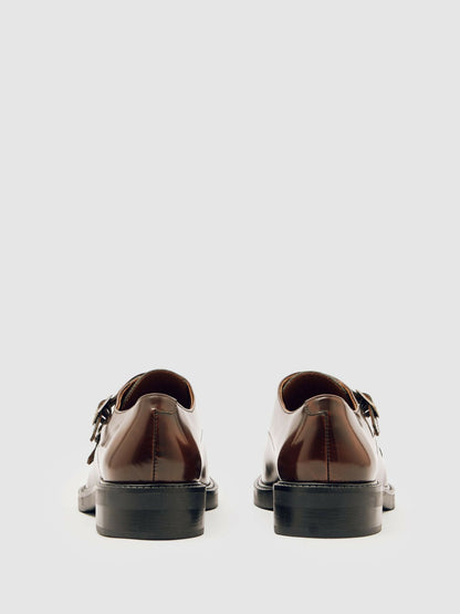 Reiss Deal - Leather Double-Strap Monk Shoes in Tan