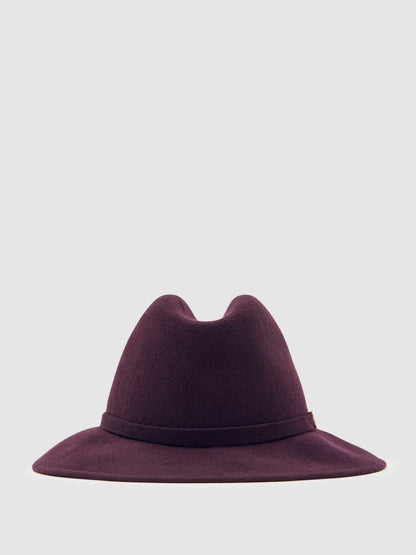 Reiss Best Seller - Wool Fedora Hat in Burgundy