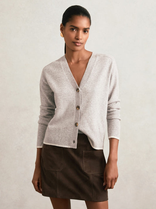 Reiss Best Seller - Mini Suede Patch Pocket Skirt in Chocolate Brown