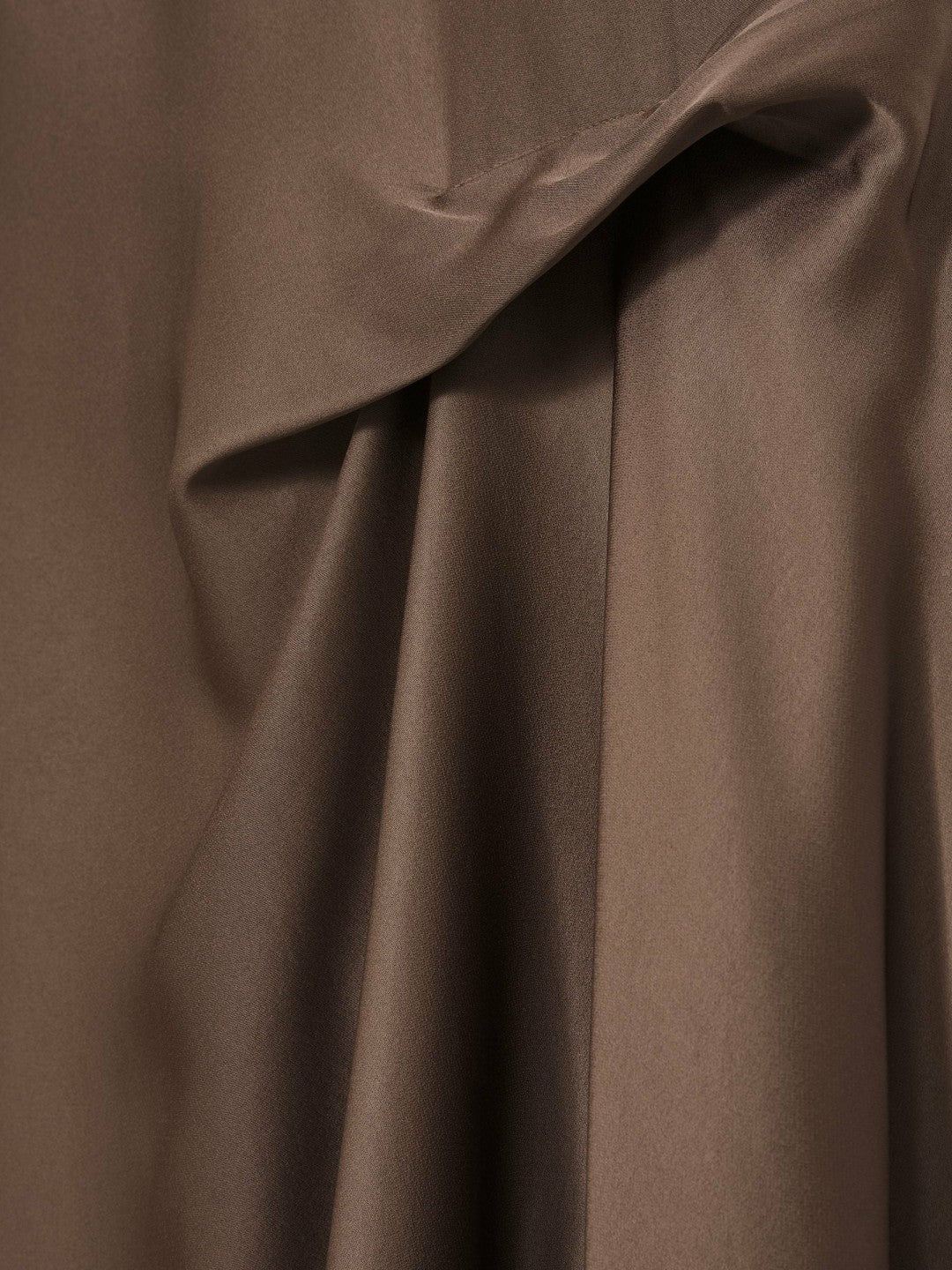 Reiss Satin Tuck-Detail Cape Midi Dress in Taupe Brown