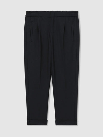 Reiss Sale - 9-13 yrs Relaxed-Fit Pleated Tapered Trousers in Navy