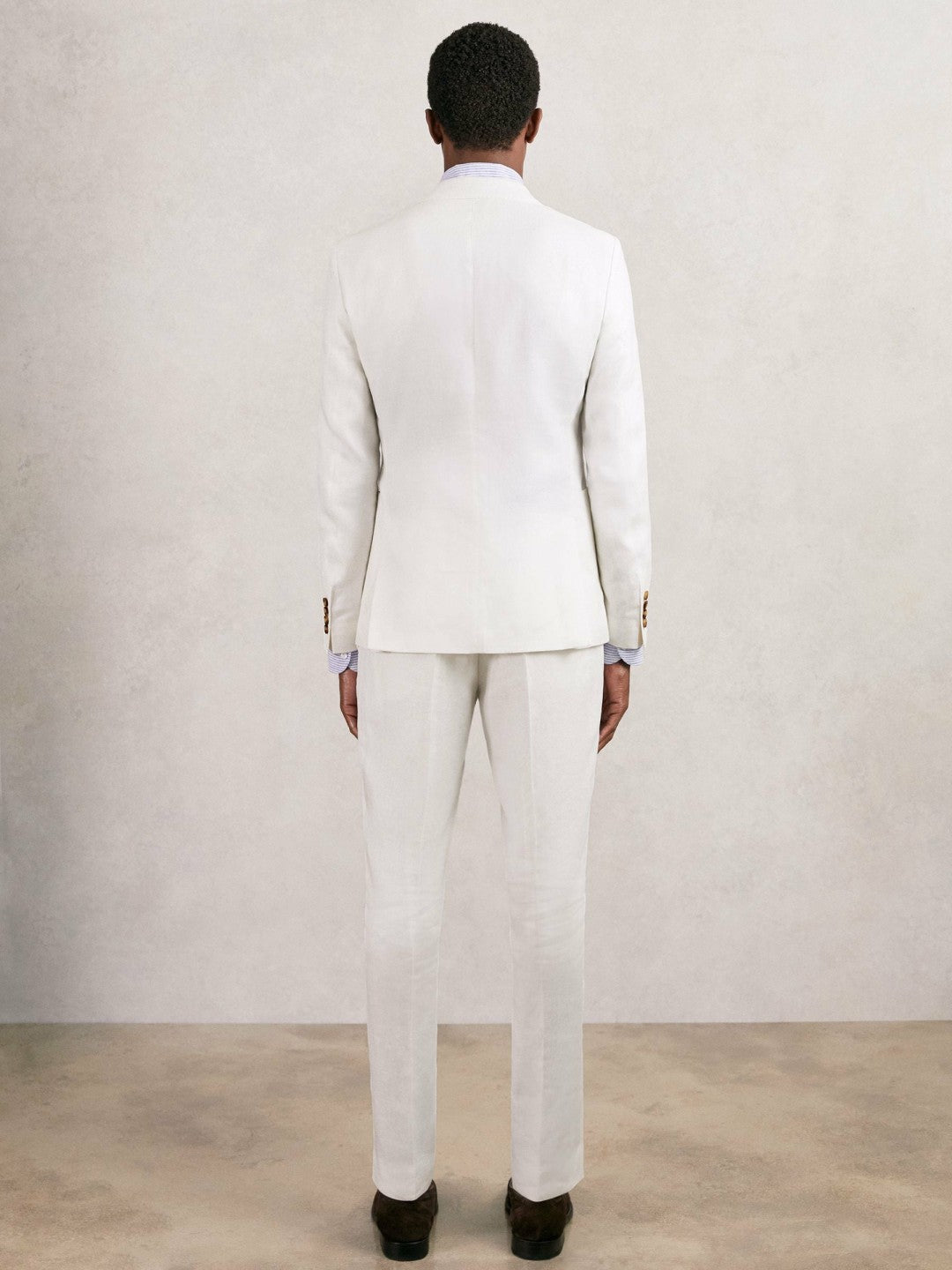 Reiss Value - Slim Fit Lyocell Linen Single Breasted Suit Blazer in White