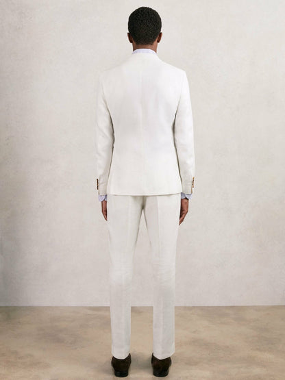 Reiss Value - Slim Fit Lyocell Linen Single Breasted Suit Blazer in White