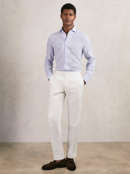 Reiss Popular Choice - Slim Fit Lyocell Linen Suit Trousers in White