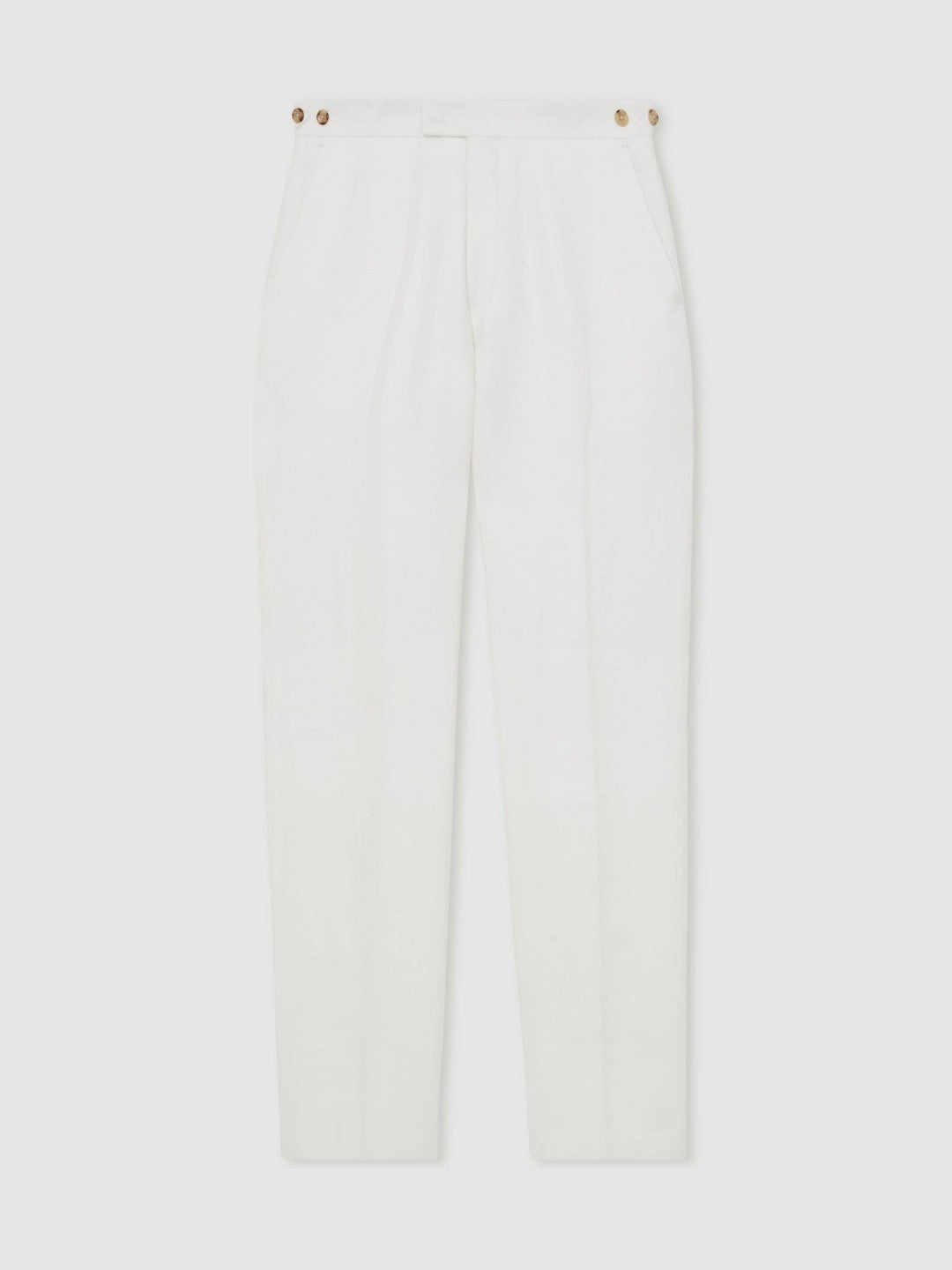 Reiss Popular Choice - Slim Fit Lyocell Linen Suit Trousers in White