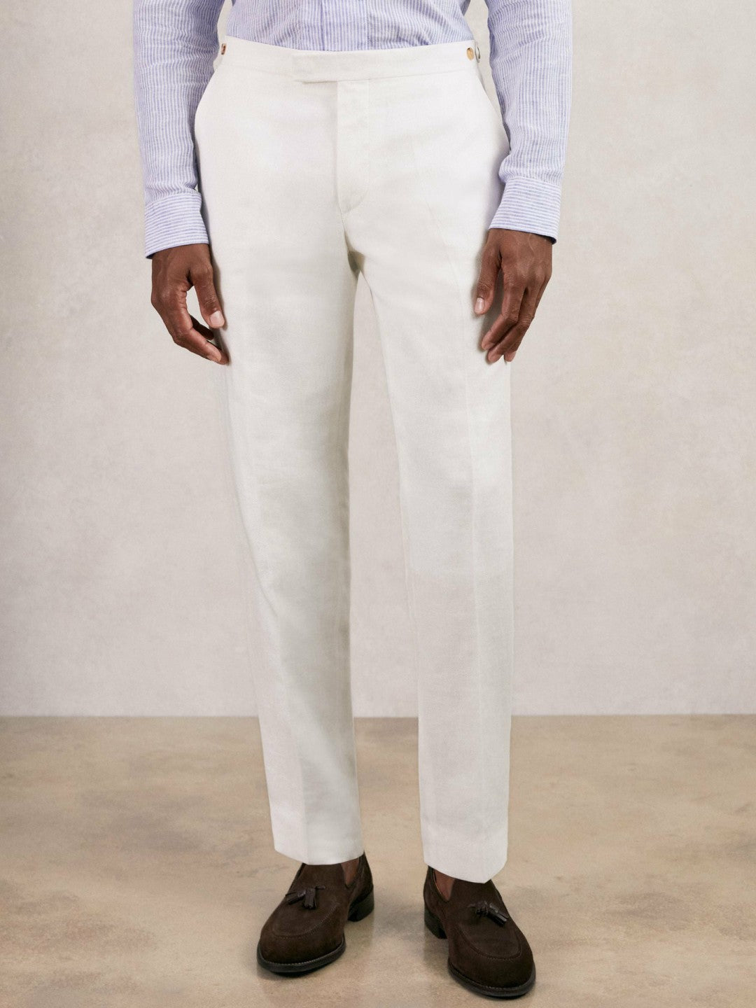 Reiss Popular Choice - Slim Fit Lyocell Linen Suit Trousers in White