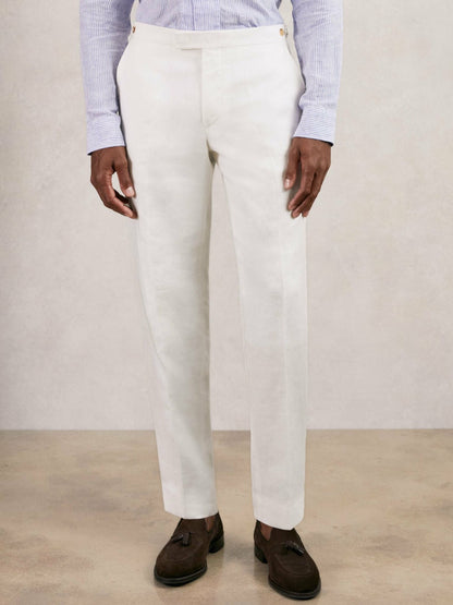 Reiss Popular Choice - Slim Fit Lyocell Linen Suit Trousers in White